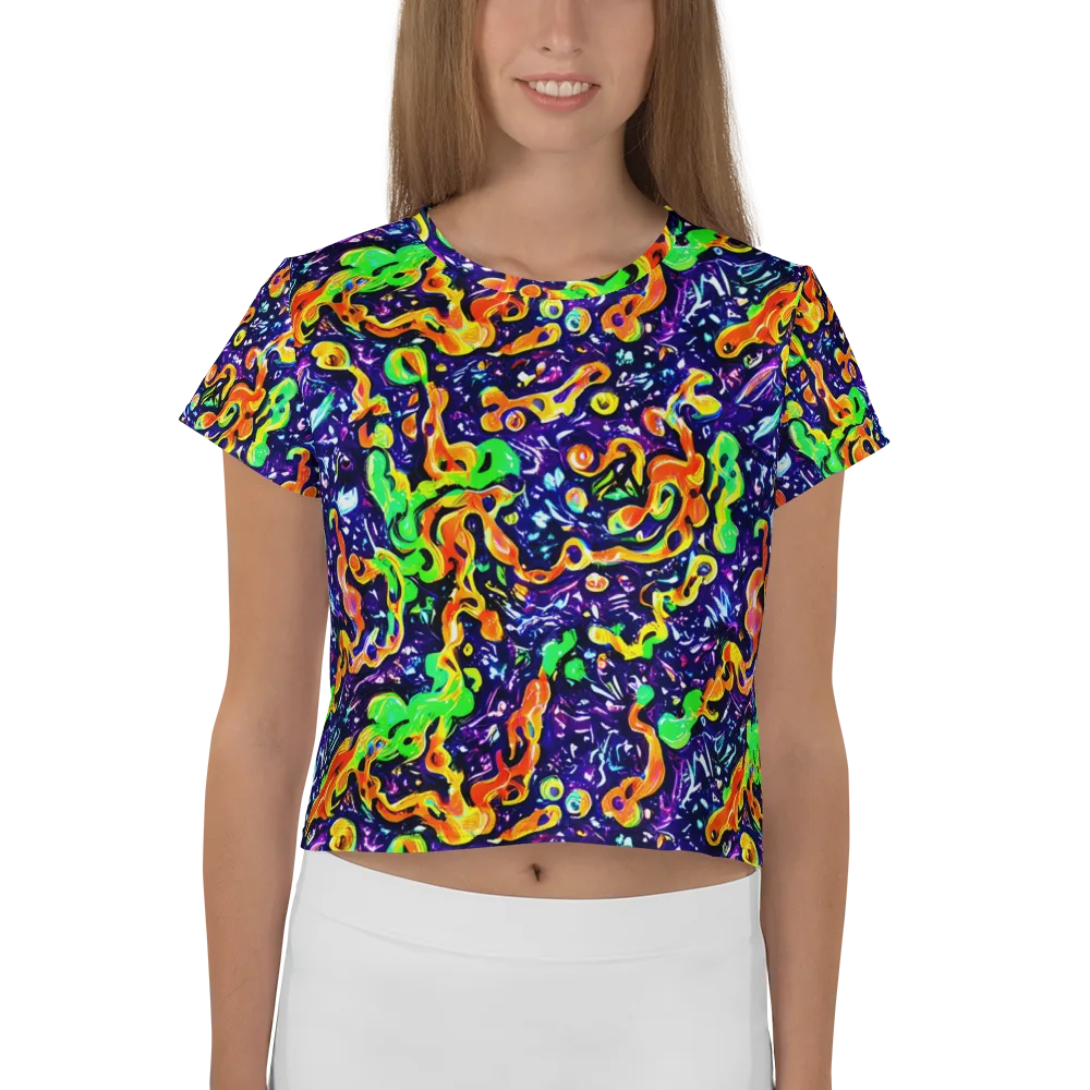 Aurora in Motion on Crop Tee — Front