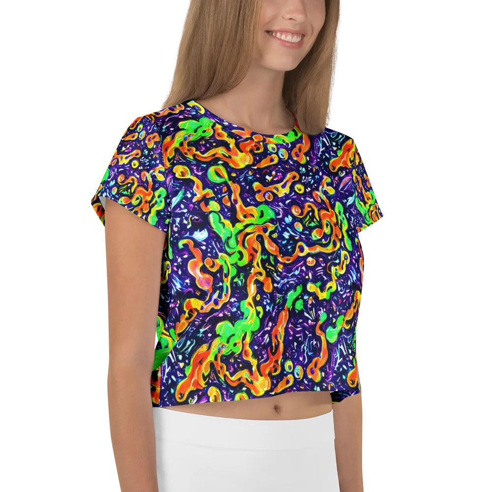Aurora in Motion on Crop Tee — Right