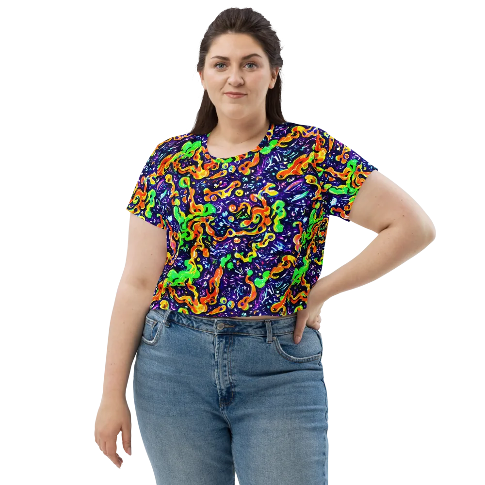Aurora in Motion on Crop Tee — Front