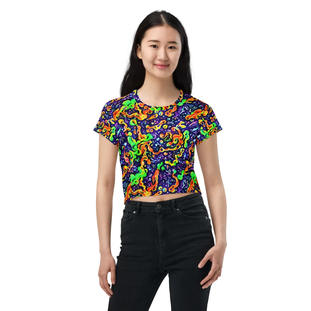Aurora in Motion on Crop Tee — Front