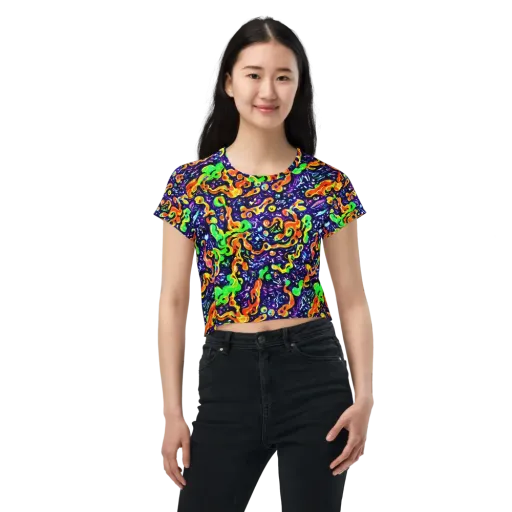 Aurora in Motion on a Crop Tee