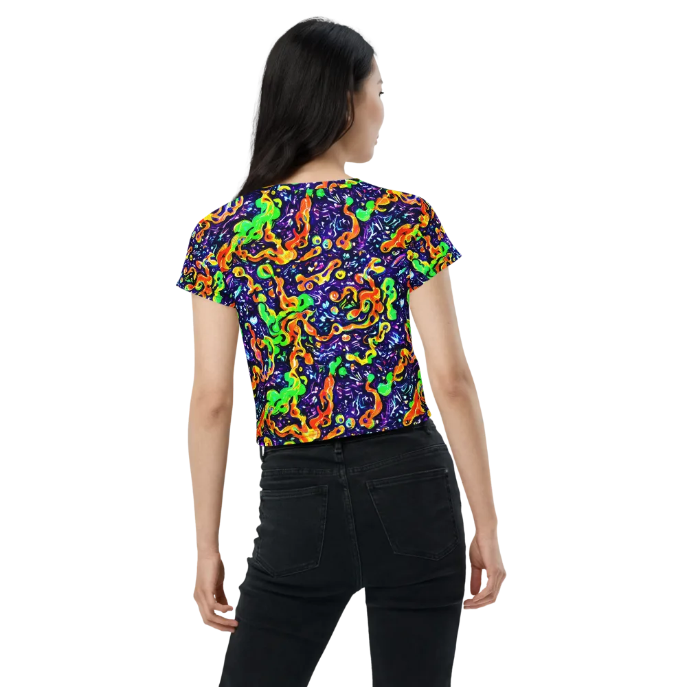 Aurora in Motion on Crop Tee — Back