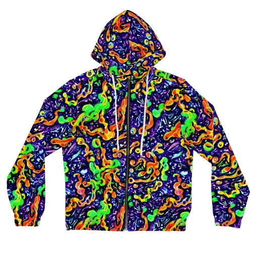 Aurora in Motion on a Women's Full-Zip Hoodie