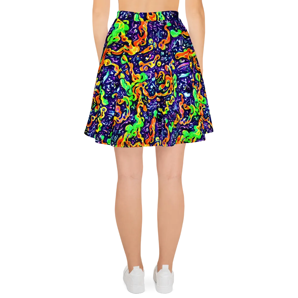 Aurora in Motion on Skater Skirt — Back