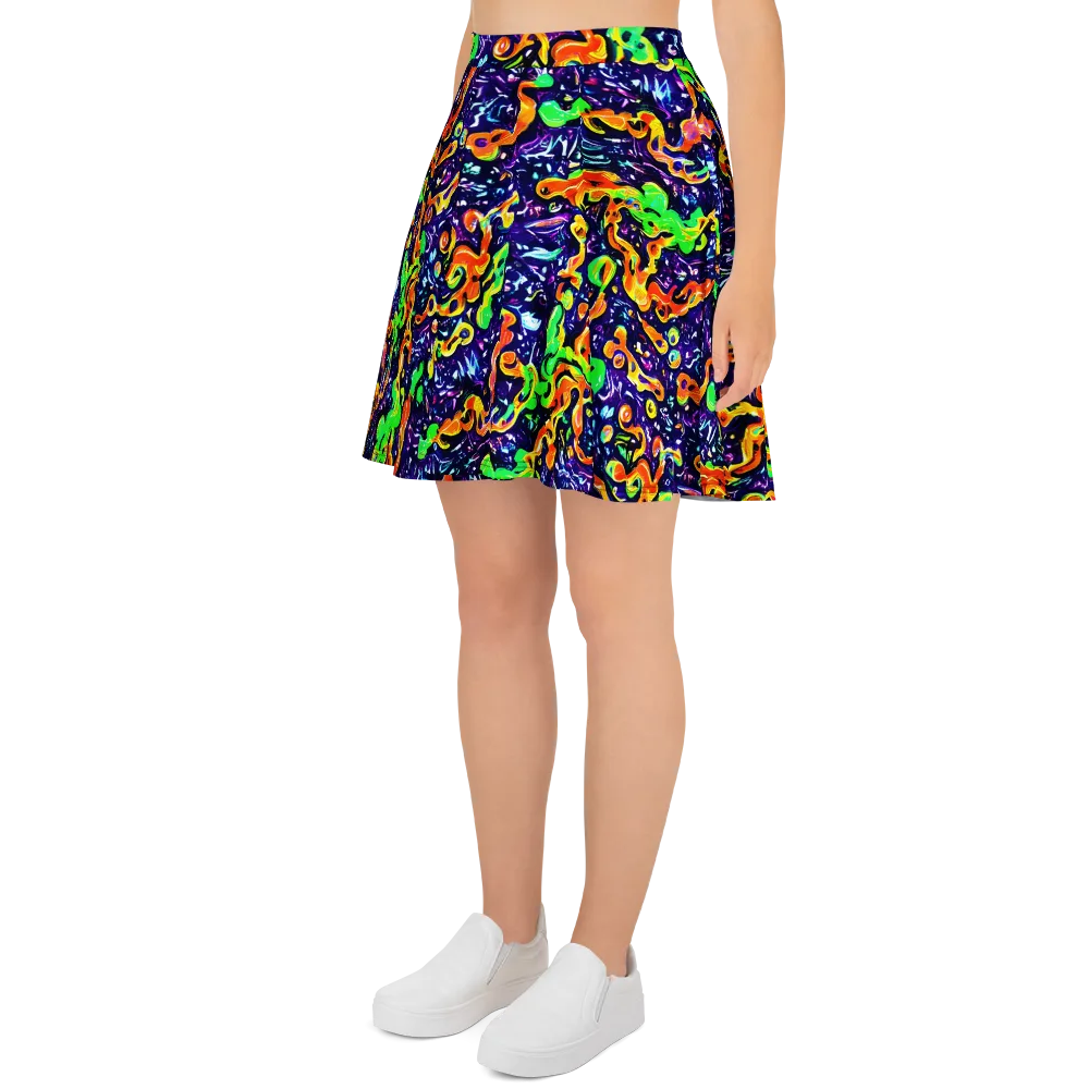 Aurora in Motion on Skater Skirt — Left