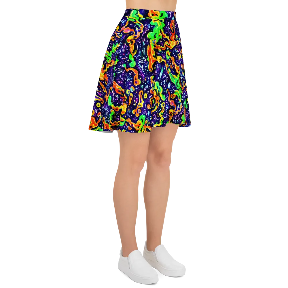 Aurora in Motion on Skater Skirt — Right
