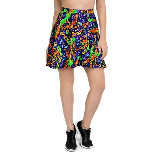 Aurora in Motion on a Skater Skirt