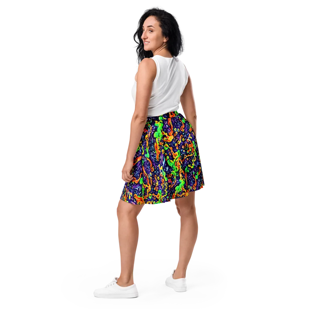 Aurora in Motion on Skater Skirt — Back