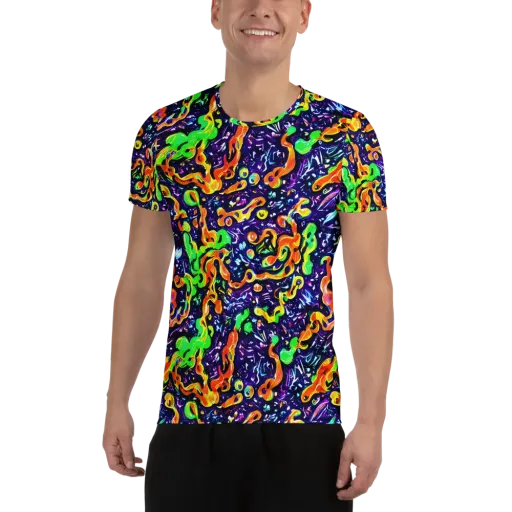 Aurora in Motion on a Men's Athletic T-Shirt