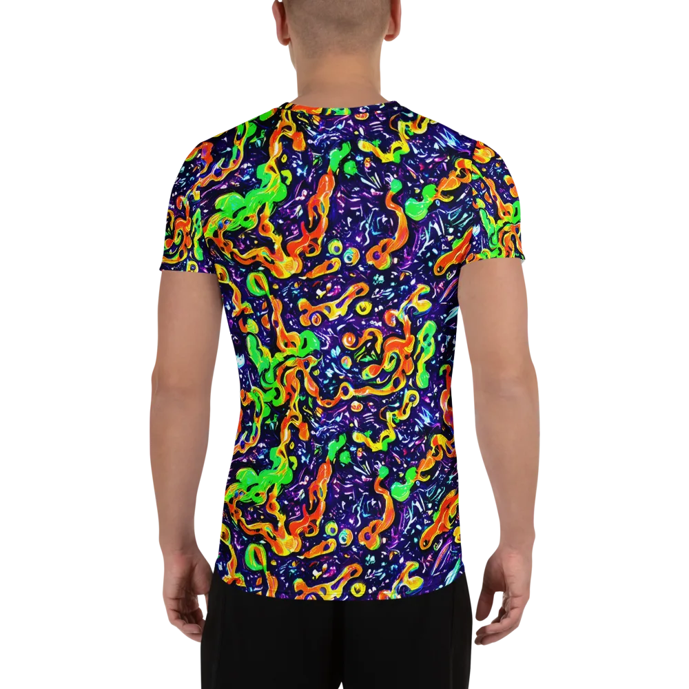 Aurora in Motion on Men's Athletic T-Shirt — Back