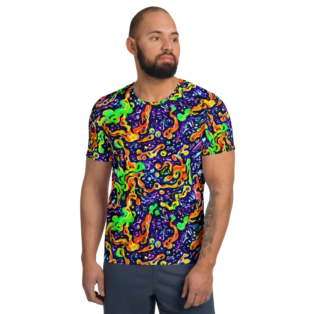 Aurora in Motion on Men's Athletic T-Shirt — Front
