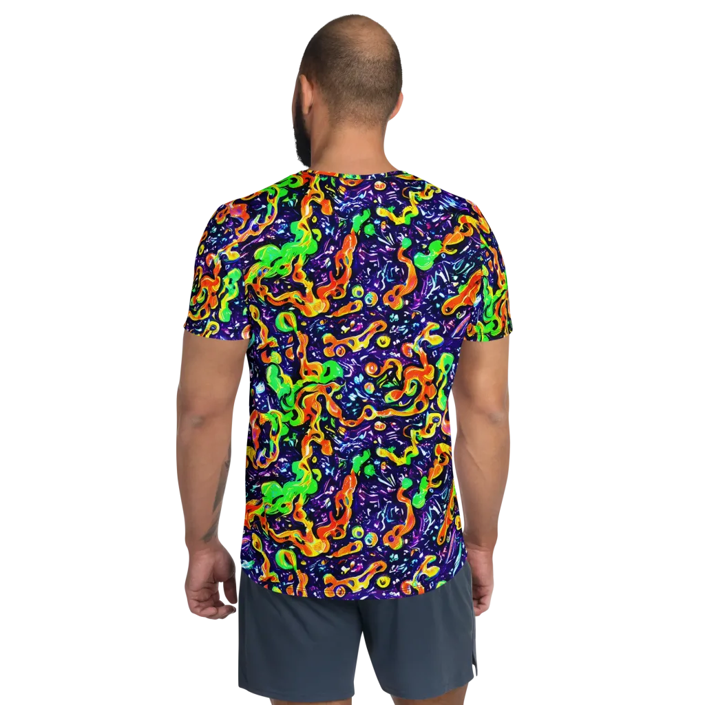 Aurora in Motion on Men's Athletic T-Shirt — Back
