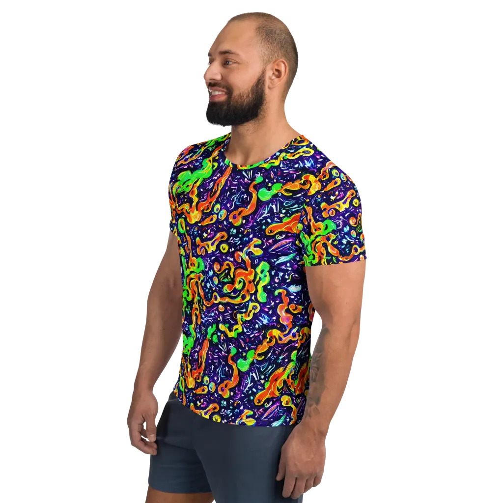 Aurora in Motion on Men's Athletic T-Shirt — Left