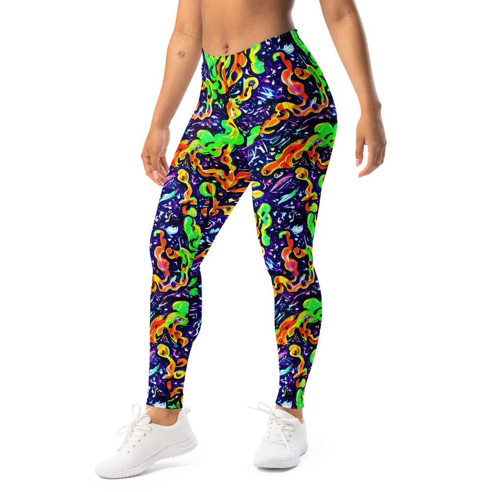 Aurora in Motion on Leggings — Left Front
