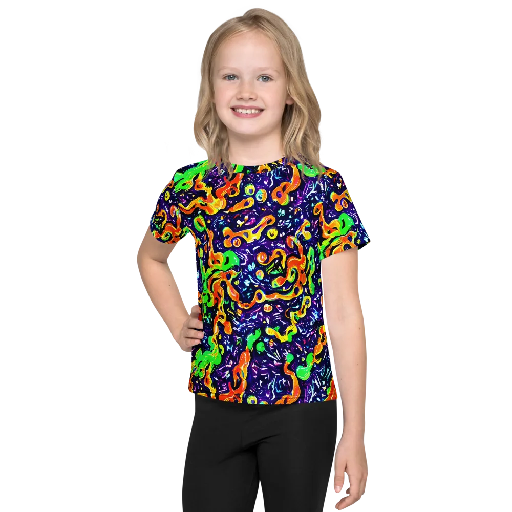 Aurora in Motion on Kids Crew Neck T-Shirt — Front