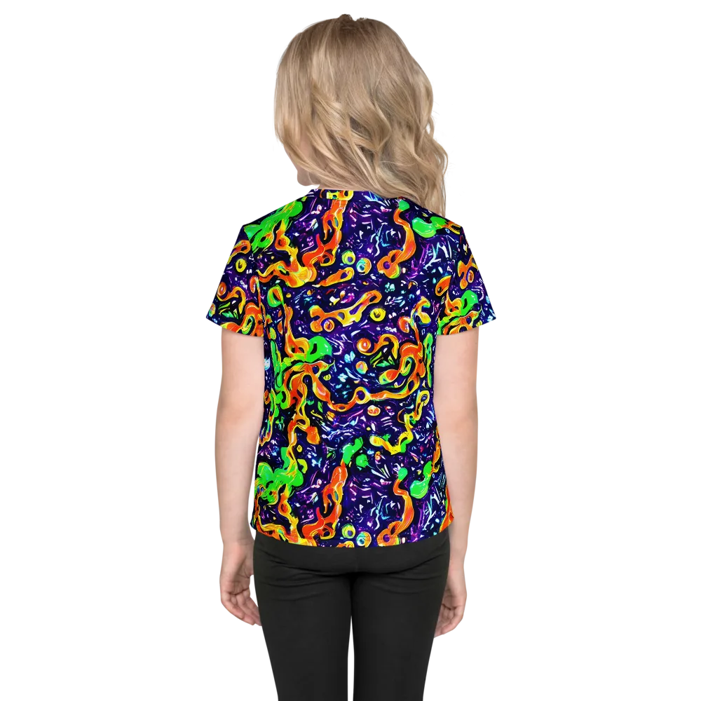 Aurora in Motion on Kids Crew Neck T-Shirt — Back