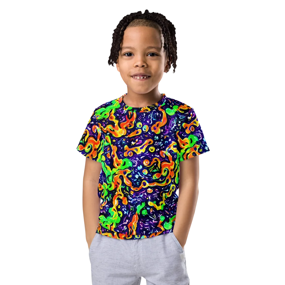 Aurora in Motion on Kids Crew Neck T-Shirt — Front