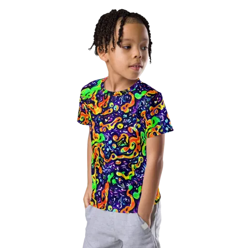 Aurora in Motion on a Kids Crew Neck T-Shirt