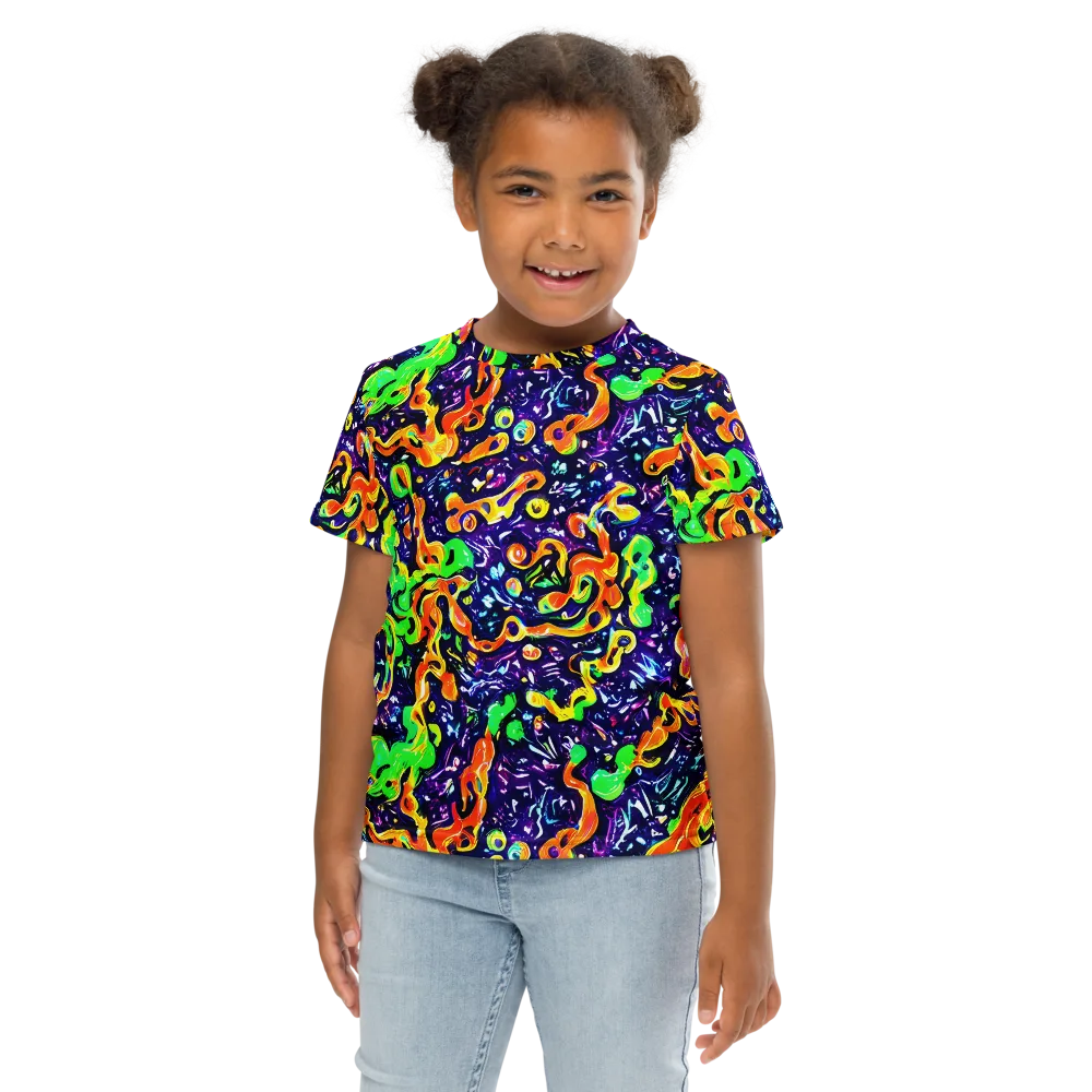 Aurora in Motion on Kids Crew Neck T-Shirt — Front
