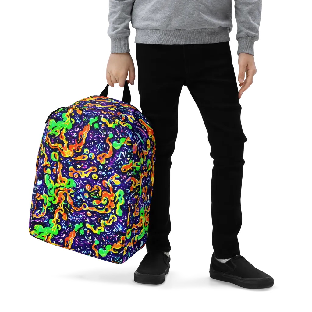 Aurora in Motion on Minimalist Backpack — Zoomed-in