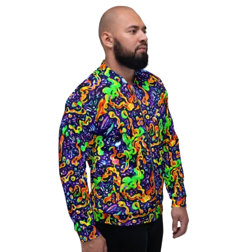 Aurora in Motion on a Bomber Jacket