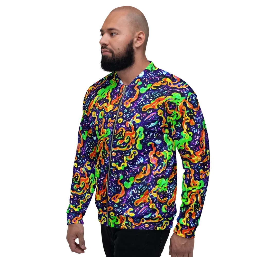 Aurora in Motion on Bomber Jacket — Left