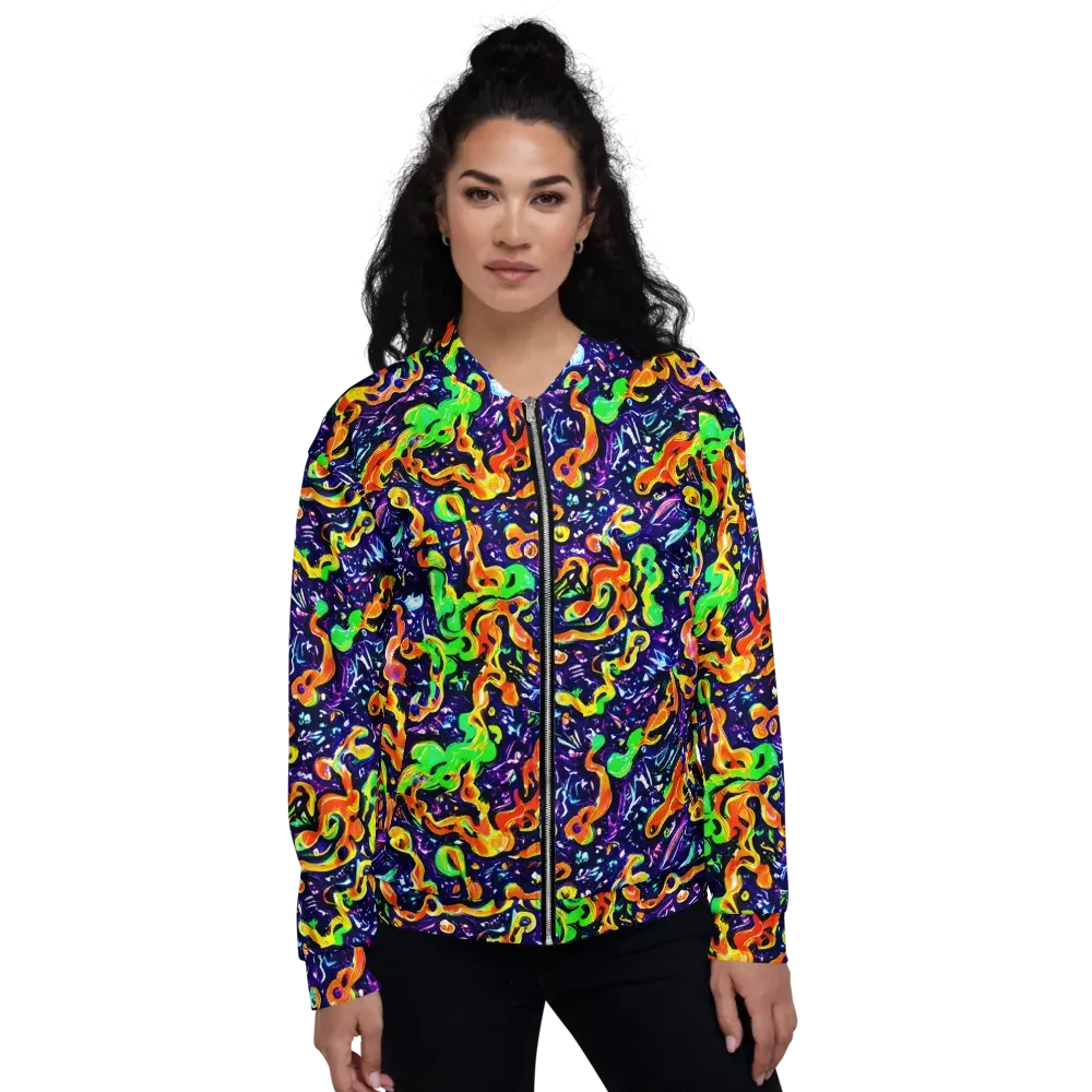 Aurora in Motion on Bomber Jacket — Front