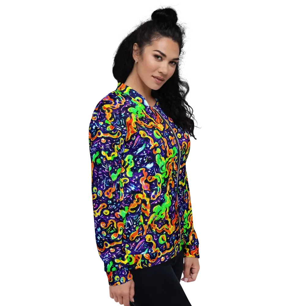 Aurora in Motion on Bomber Jacket — Right