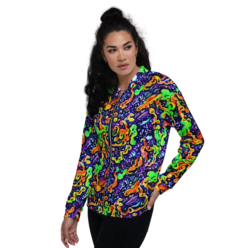 Aurora in Motion on Bomber Jacket — Left