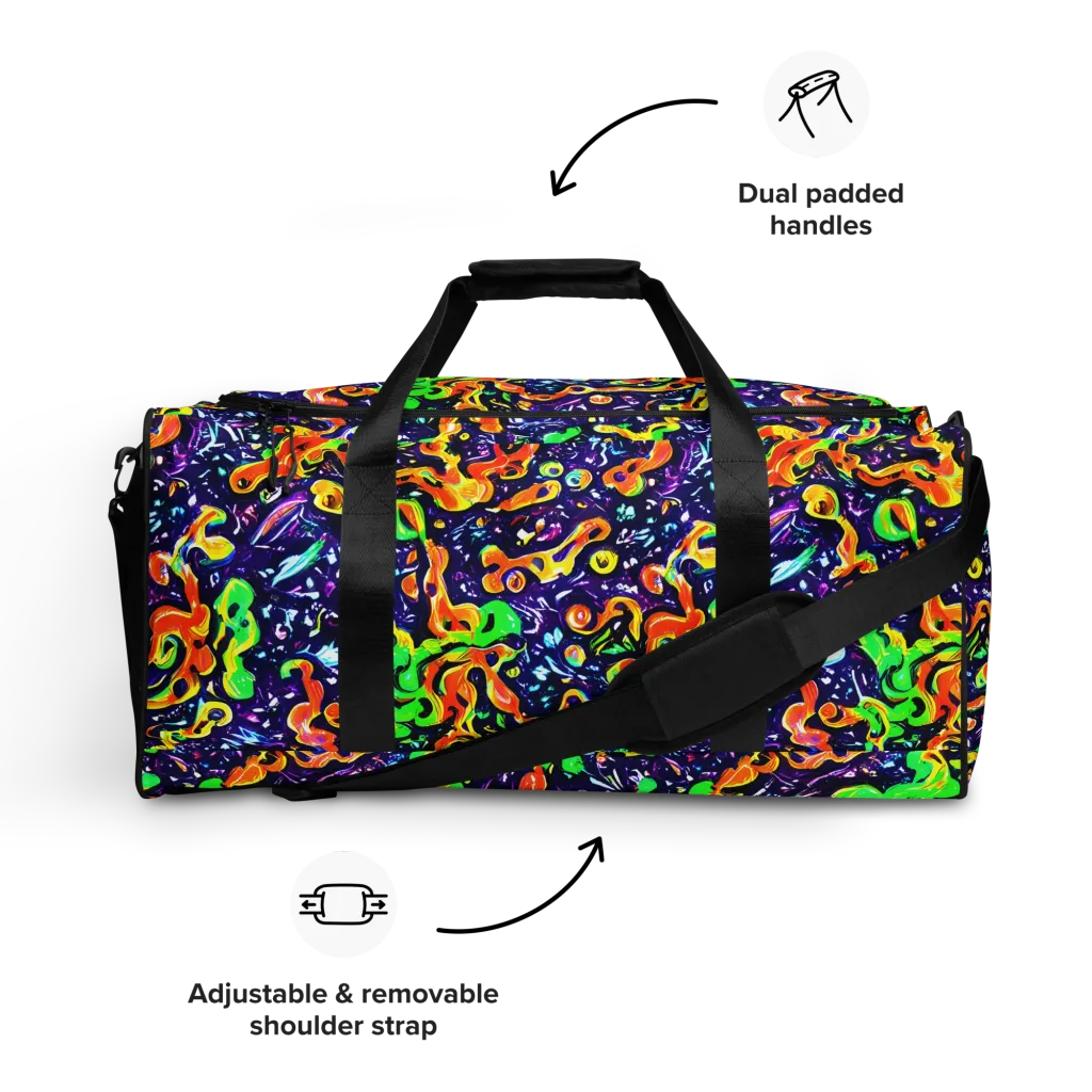 Aurora in Motion on Duffle Bag — Front