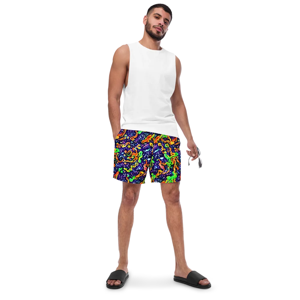 Aurora in Motion on Swim Trunks — Front