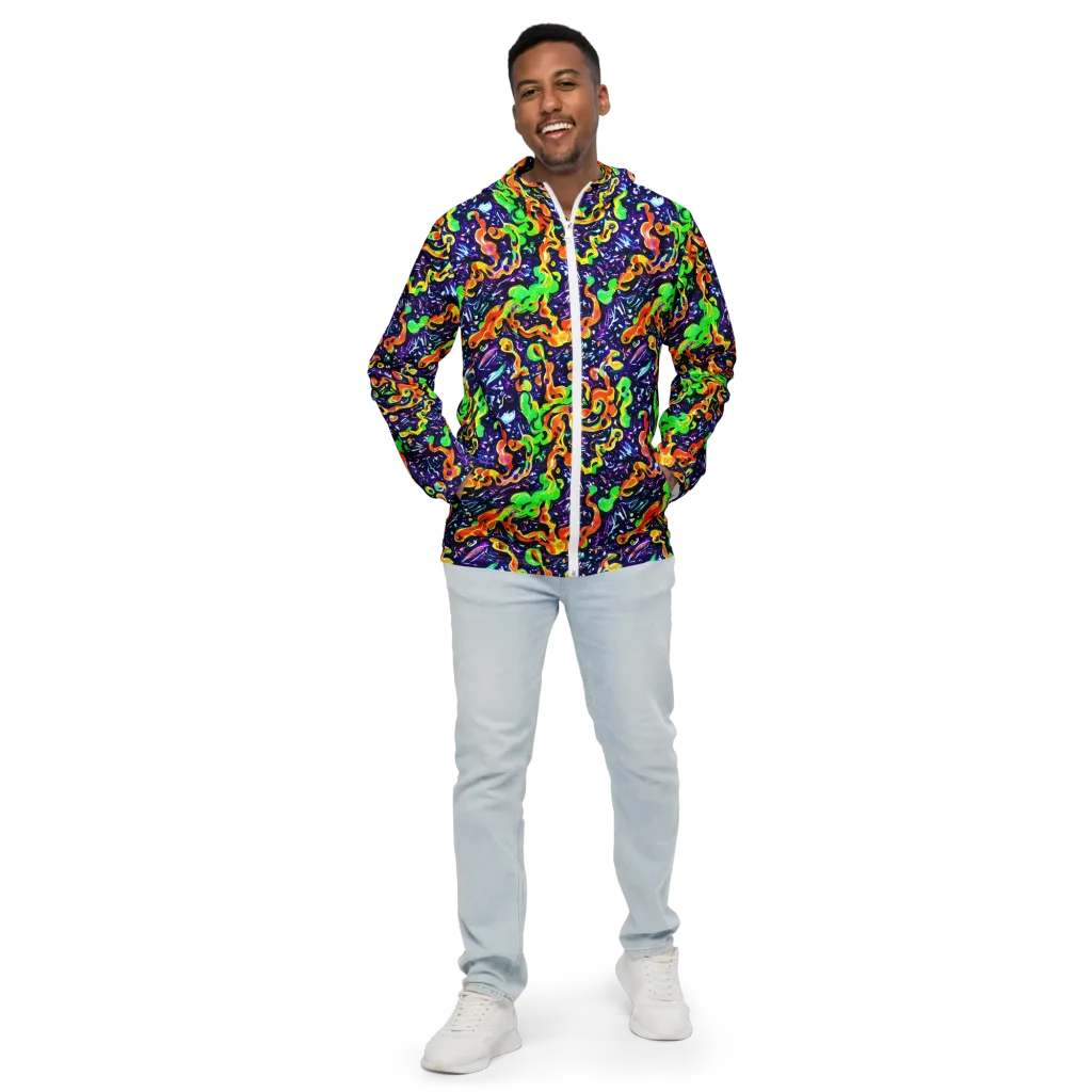 Aurora in Motion on Men's Windbreaker — Front