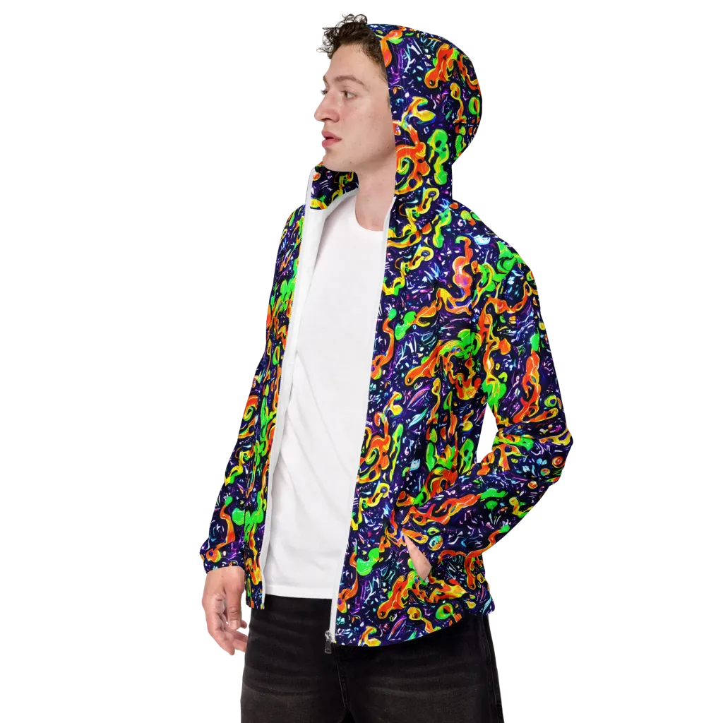 Aurora in Motion on Men's Windbreaker — Left Front