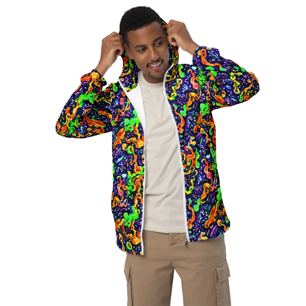 Aurora in Motion on Men's Windbreaker — Front