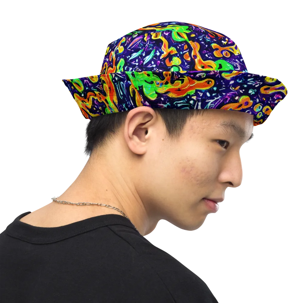 Aurora in Motion on Reversible Bucket Hat — Right Outside