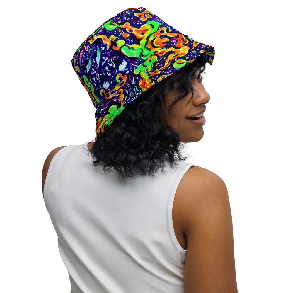 Aurora in Motion on Reversible Bucket Hat — Right Outside