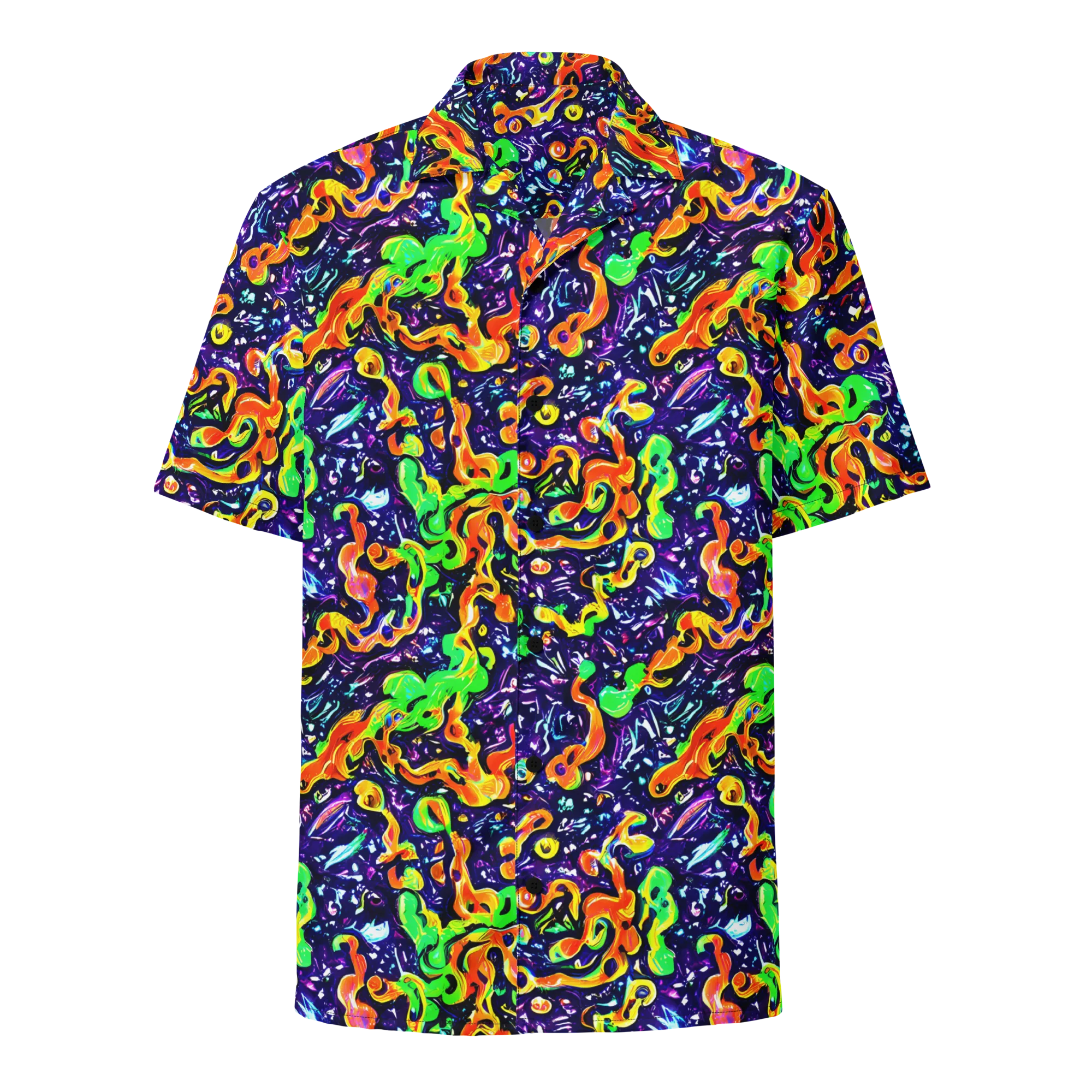 Aurora in Motion on Button Shirt — Front