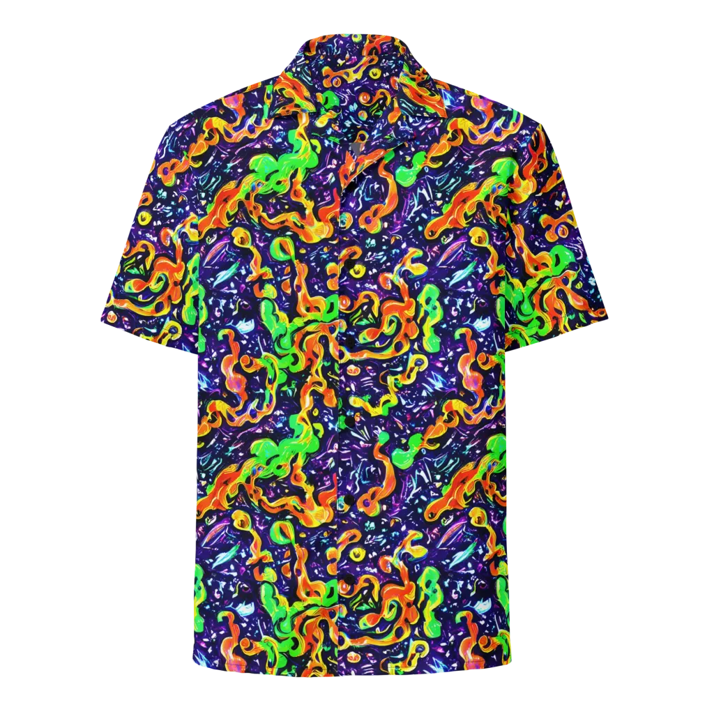 Aurora in Motion on Button Shirt — Front