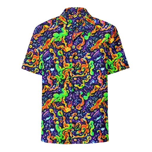 Aurora in Motion on a Button Shirt