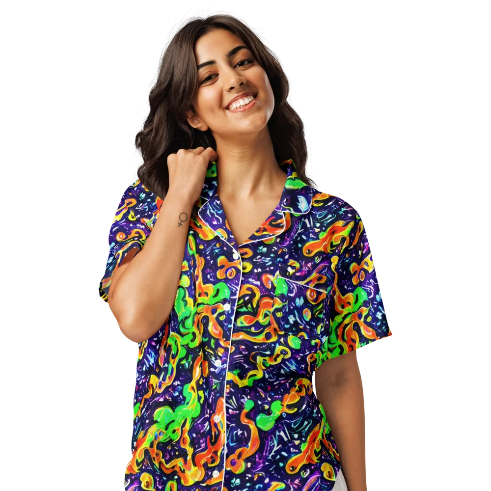 Aurora in Motion on Women's Short Sleeve Pajama Top — Front