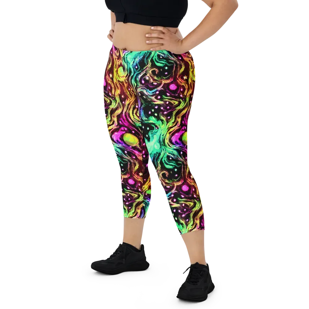 Neon Cauldron on Capri Leggings — Front