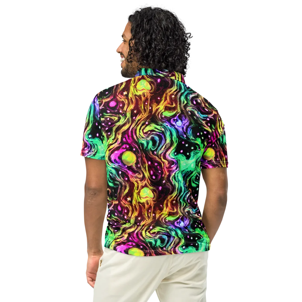 Neon Cauldron on Men's Slim Fit Polo Shirt — Back