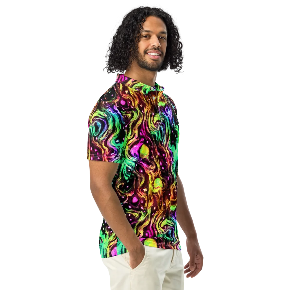Neon Cauldron on Men's Slim Fit Polo Shirt — Right Front
