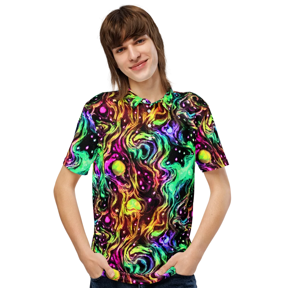 Neon Cauldron on Men's Slim Fit Polo Shirt — Front