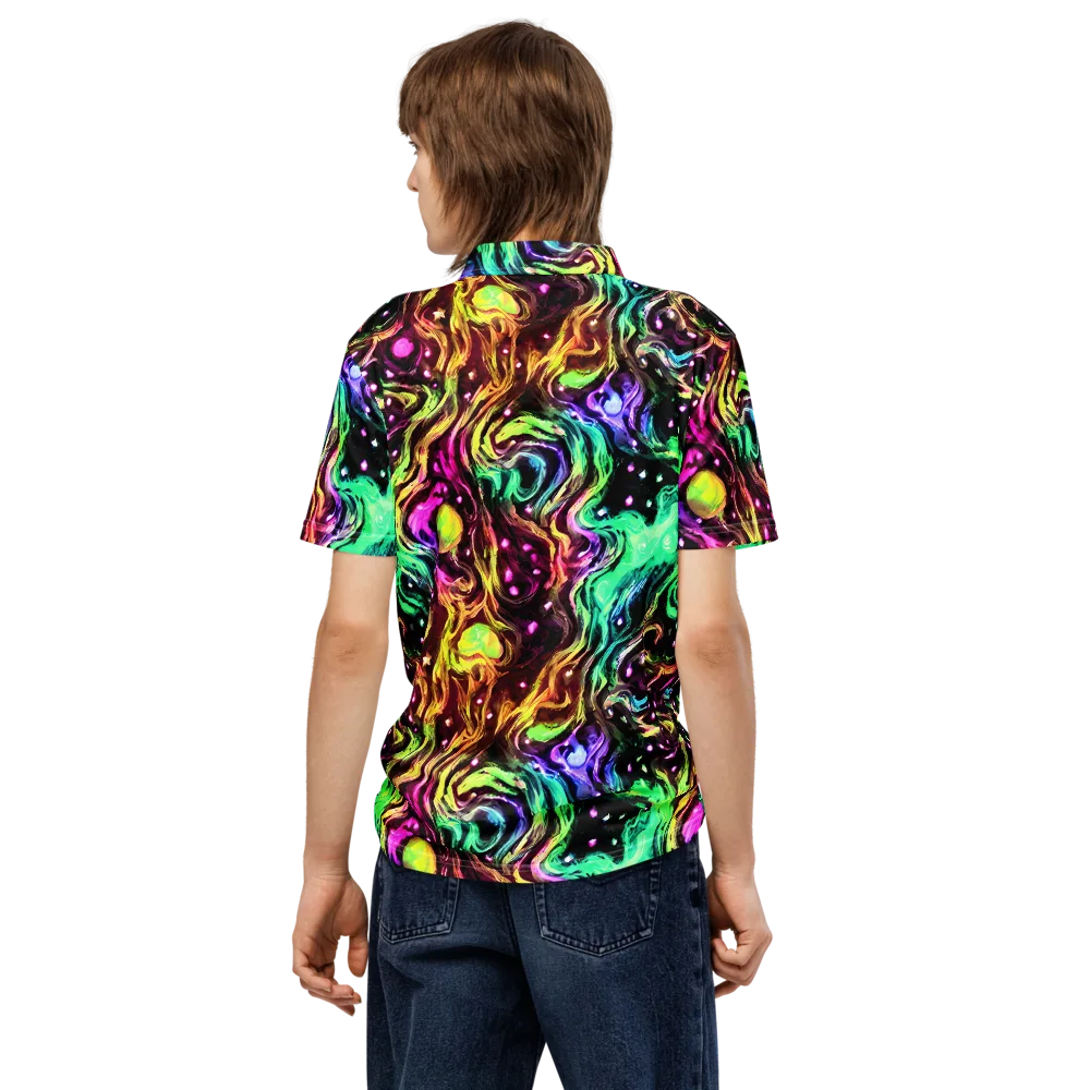 Neon Cauldron on Men's Slim Fit Polo Shirt — Back