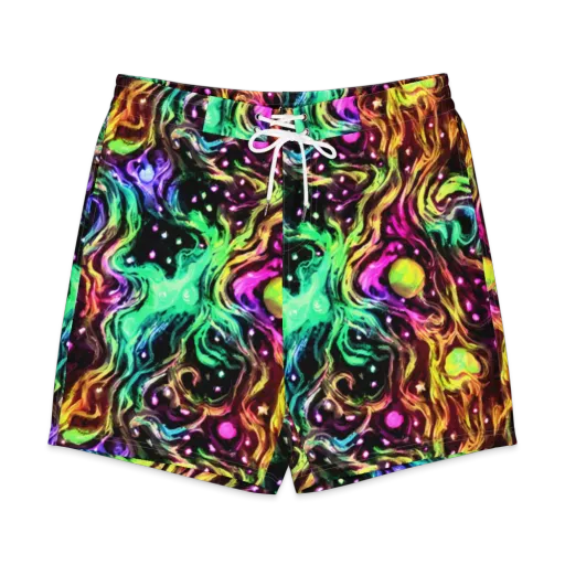 Neon Cauldron on a Men's Board Shorts