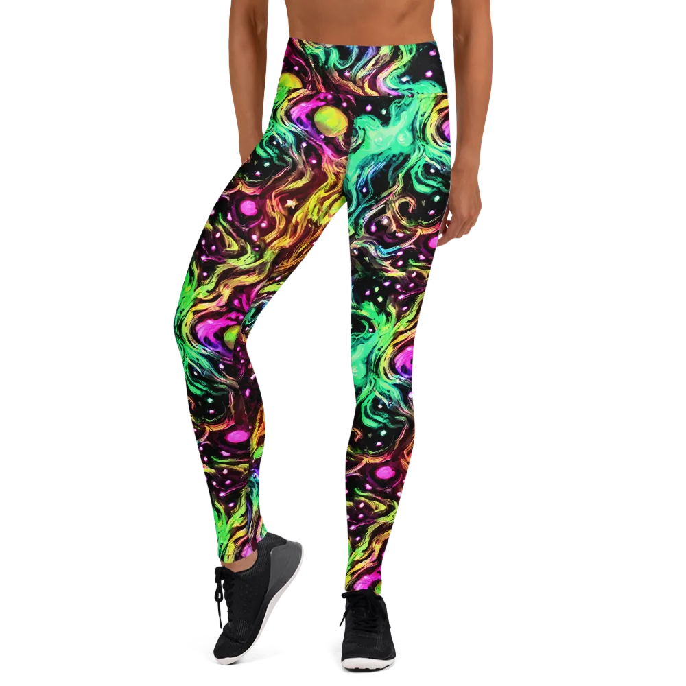 Neon Cauldron on Yoga Leggings — Front
