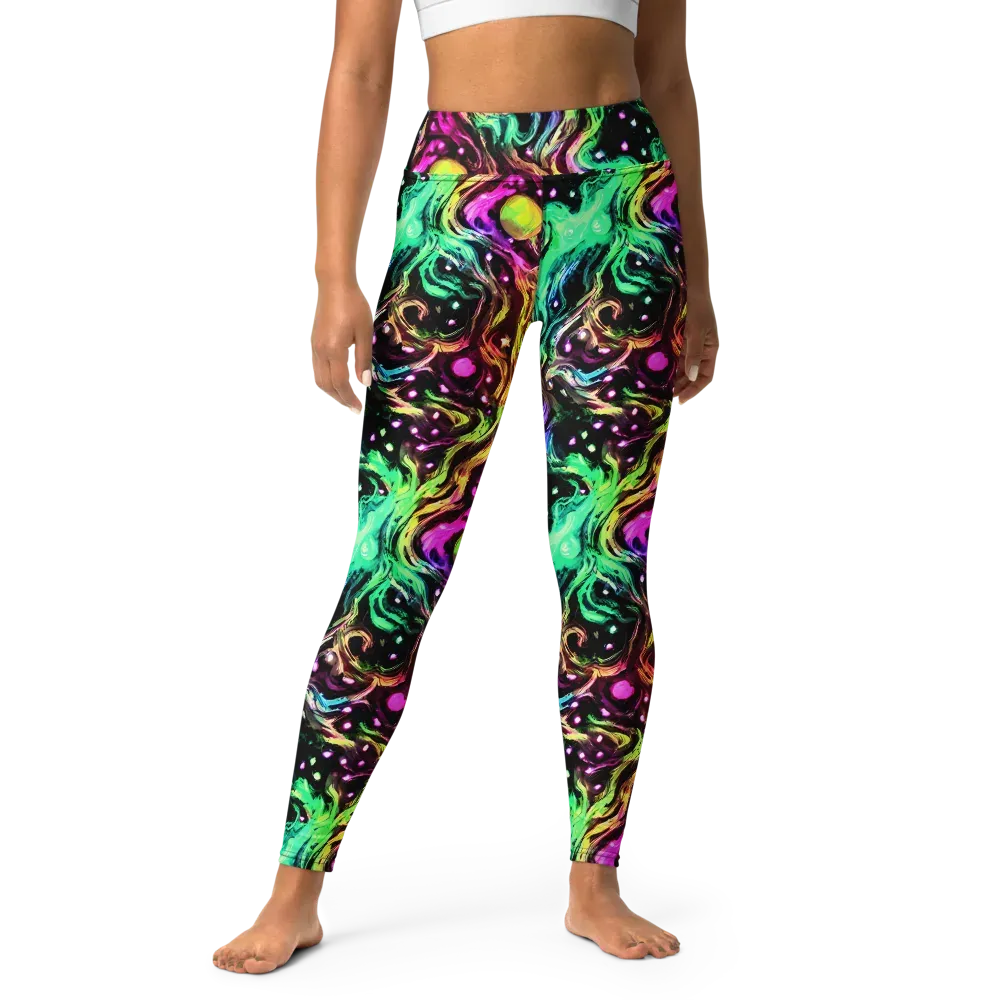 Neon Cauldron on Yoga Leggings — Front