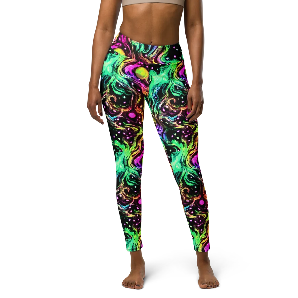 Neon Cauldron on Yoga Leggings — Front