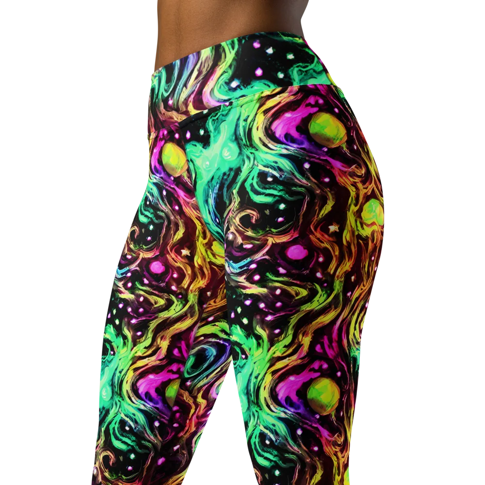 Neon Cauldron on Yoga Leggings — Left Front